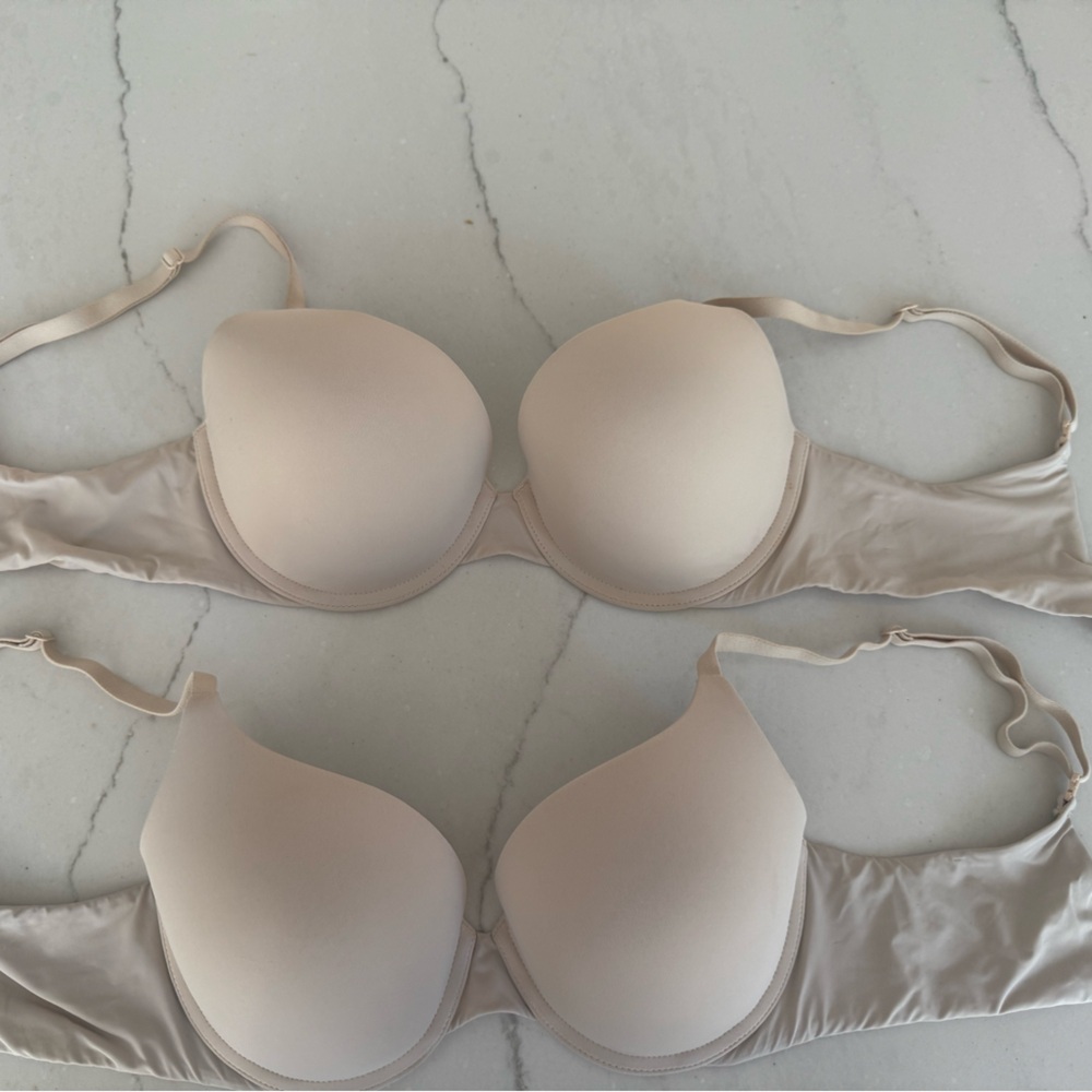 Victorias Secret Sz 34 C Bra Nude Color padded push up Neutral beige set/2